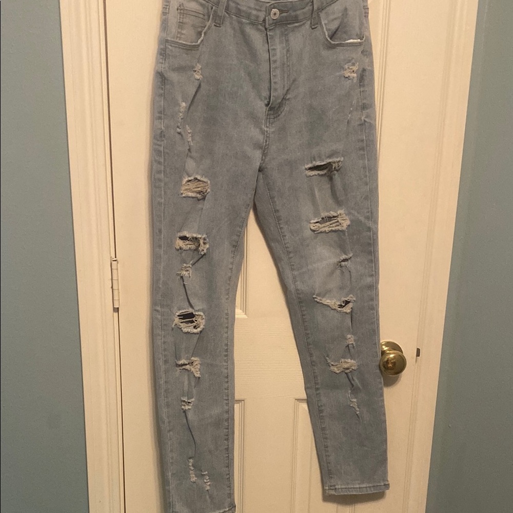 Light Blue Distressed Women's Jeans